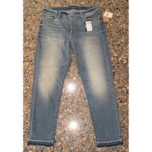 Lucky Brand Hayden High Rise Skinny Jeans Women's 12/31 Rough Hem Green Valley